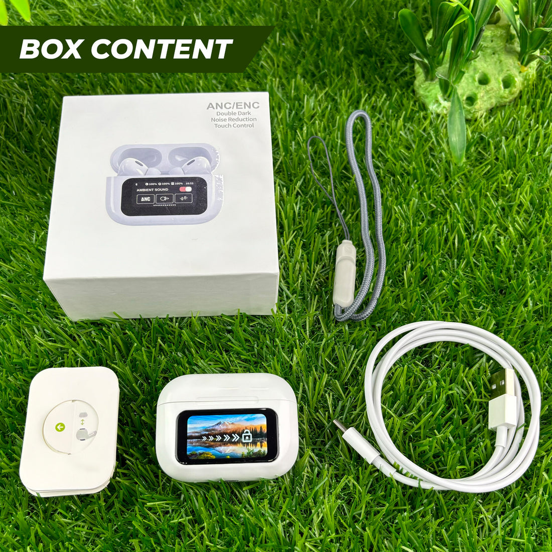 ANC/ENC AirBuds Pro 2 with Display |Touch Screen Control,Noise Cancellation